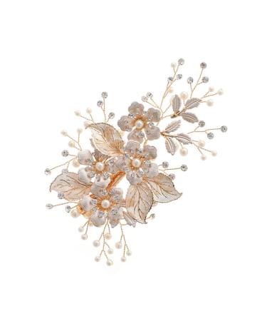 minkissy Flower Leaf Hairpin Bobby Pin Hair Accessory for Women Weeding Hair Clasp Wedding Hair Clip Metal Nail File Bobby Clip Lady Hair Barrette Bridal Accessories Rhinestone Girl Miss