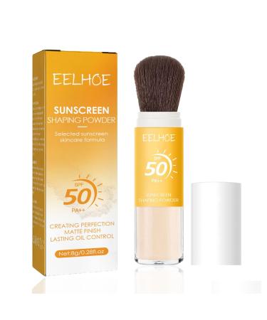 Sitovely Natural Sun Protection Setting Powder, SPF 50, Sunscreen Setting Powder, Matte Mineral Finish Loose Face Powder, Translucent, Lightweight, Oil Control