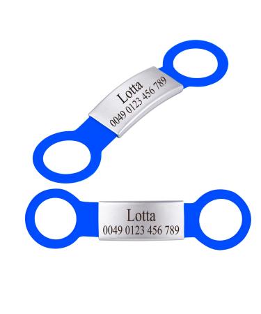 2 pieces of silicone dog brand with engraving pet-ID brand to postpone personalized animal brands for dogs and cats blue M (2 Pack)