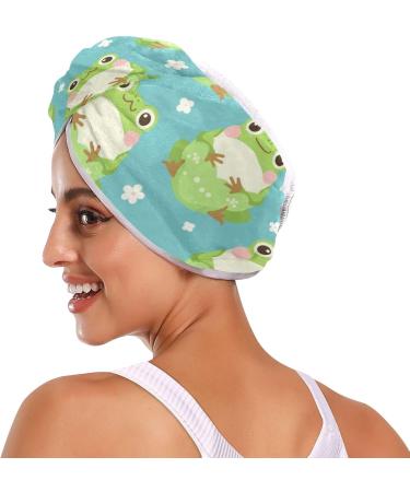 Fat Frog Hair Towel 2 Pack - Super Absorbent Quick Dry Hair Turbans for Women & Girls | Perfect Hair Drying Solution - Buy Online on GoSupps.com