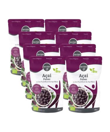 8 x borchers organic a a powder | For drinks smoothies and muesli | From the acai berry | 80g
