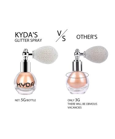 KYDA Highlighter Powder Spray - Champagne Gold | Shimmer Sparkle Makeup for Face & Body - Buy Online on GoSupps.com