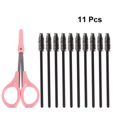 11pcs Curved Craft Scissors Set | Stainless Steel Beauty Tools & Eyelash Grooming Kit for Perfect Makeup | Pink Outfit - Buy Online on GoSupps.com