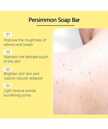  EONFAVE EONFAVE Khaki Soap Presimmon Natural Soap Soap Persimmon Soap Eliminate Body Odor for Men Women Moisturizing Brightening Deep Cleansing Facial Body Wash - Buy Online on GoSupps.com