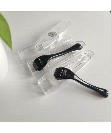 2Pack Titanium Derma Roller for Beard, Hair, Skin, and Face - Self Care Gifts for Men and Women - Facial Skin Care Tools (0.5+1.0) - Black - Buy Online on GoSupps.com