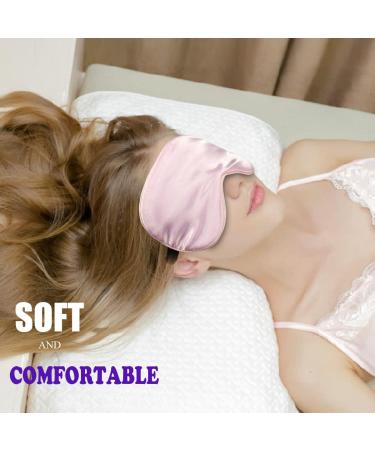 2 Pack Silk Sleep Masks for Men and Women - Adjustable Straps, Comfortable Night Blindfold for Sleeping, Travel, Yoga - Black & Pink - Buy Online on GoSupps.com