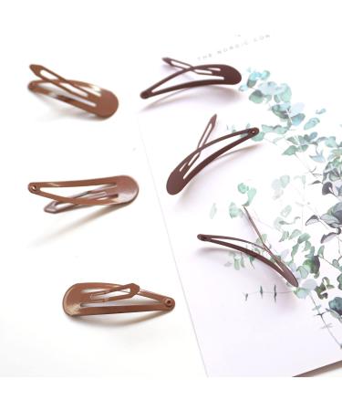 50 Pack Snap Hair Clips 5cm Metal Non-Slip Hair Accessories for Women & Girls Brown - Buy Online on GoSupps.com