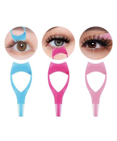 Vukehon Eyelash Brush 3 Pack 3 in 1 Mascara Shield eyelash separator tool eyelash comb separator Lash Tool Useful Cosmetic Helper