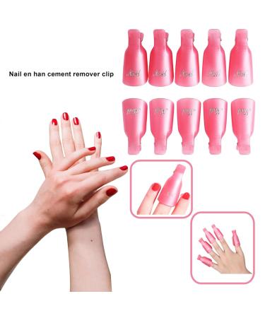 Willight 10-Piece Nail Polish Remover Clips - UV Manicure & Acrylic Nail Art Soaking Tools - Rose Red & Pink - Buy Online on GoSupps.com