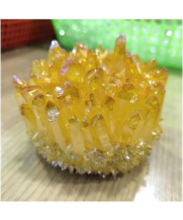 Electroplated Natural Crystal Cluster Specimen Raw Rock Flowers Stones Gift Modern House Decor - Buy Online on GoSupps.com
