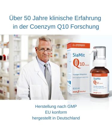 Siamit Q10 Komb Ubiquinon Drops (20ml) - Purely Vegan & High Dose Liposomal Coenzyme Kaneka Q10 | Supports Nerves & Immune System | MSE Pharmaceuticals Dr. Enzmann - Buy Online on GoSupps.com