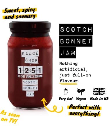 Sauce Shop X 12:51 by Chef James Cochran | Scotch Bonnet Jam | Chilli Jam | 340g Single - Buy Online on GoSupps.com