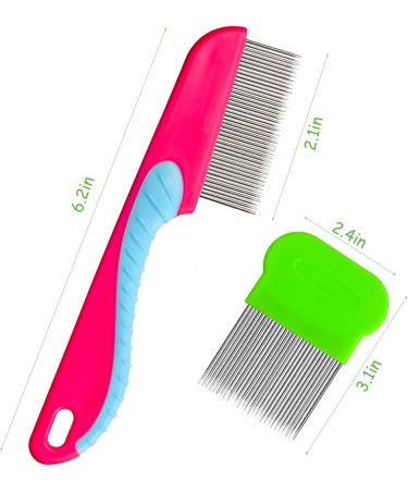 2 Pack Lice Comb & Flea Comb | Rustproof Steel & Durable Plastic | Effective Lice Treatment & Flea Removal - Buy Online on GoSupps.com
