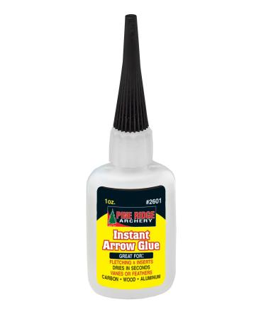 Pine Ridge Archery Instant Arrow Glue, The Best Fletching Adhesive for Fletching Vanes, Feathers and Inserts, Perfect for Aluminium, Carbon and Wood Shafts, 1 oz