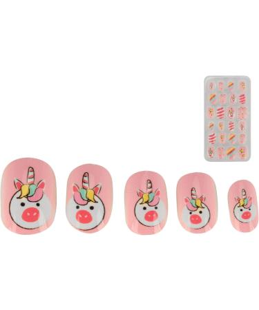 Kids Nail Art Kids False Nails Cartoon Pattern Full Cover Artificial False Nails Children False Nails Colored Girls Press On Nails Removable Kids Fake Nails (03) - Buy Online on GoSupps.com