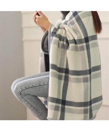 Multifunction Wrap Shawl Neck Shoulder Blanket Pad Warm Blanket Lazy Shawl Blanket Winter Warm Blanket Cape Gray Grid 100*140cm - Buy Online on GoSupps.com