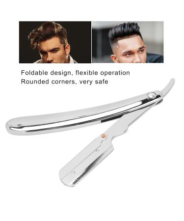 Manual Folding Razor - Blade-Free Silver Plated Hairdressing Tool for Home & Barber Shop - Buy Online on GoSupps.com