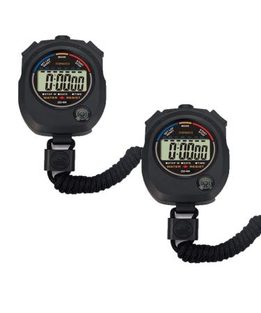 2 Pack Multi-Function Electronic Digital Sport Stopwatch Timer, Large Display with Date Time and Alarm Function,Suitable for Sports Coaches Fitness Coaches and Referees 2pack