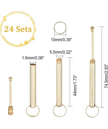 24 Spoon Wax Tool Sets with Key Ring for Vial Filling on Keychain Glitter Pendant - 74.5mm - Buy Online on GoSupps.com