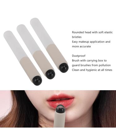 Silicone Lip Brush Set | Soft Transparent Handle | Portable Lipstick Applicators with Storage Box (3pcs) - Perfect for Travel - Buy Online on GoSupps.com