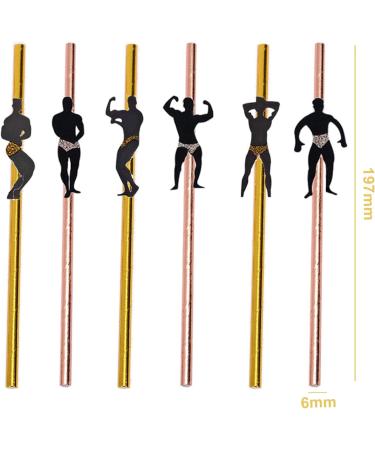 Adjustable Cartoon Pattern Straws Naughty Eco-friendly Bachelorette Party Decorative Patterns for Crazy Cocktails Mix Color - Buy Online on GoSupps.com