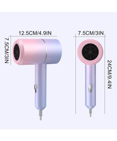 Foldable Hair Dryer Portable Travel Hairdryer Blue Light Hair Care Gradient Hair Dryer Electric Hair Dryer Household Constant Temperature Cold and Hot Silent Hair Dryer Home & Travel (Multicolor) - Buy Online on GoSupps.com