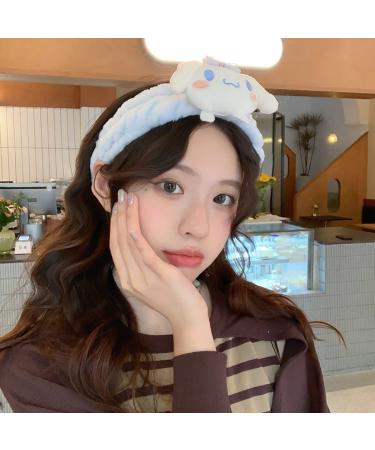 Bliqlriy Kawaii Spa Headband - Cute Soft Microfiber Coral Hair Band for Women - Ideal for Facial Makeup, Washing, Party - Blue - Buy Online on GoSupps.com