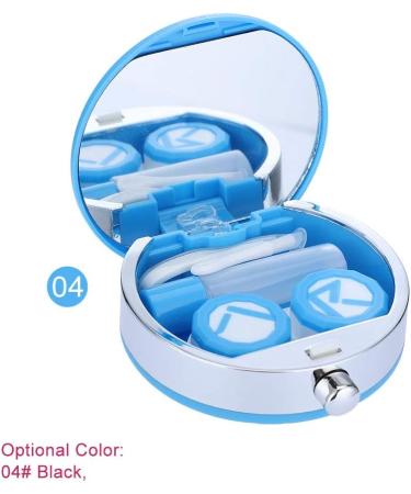 Mini Contact Lens Cases - Travel Lens Case Box Holder with Mirror | Eye Care Set in Black - Buy Online on GoSupps.com