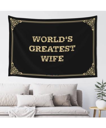 Dsocuiubos Tapestry Wall Art World'S Greatest Wife Tapestyr Bedroom Door Decor Garage Accessories For Man Cave (Color : Colour Size : 100X150CM) 100X150CM Colour