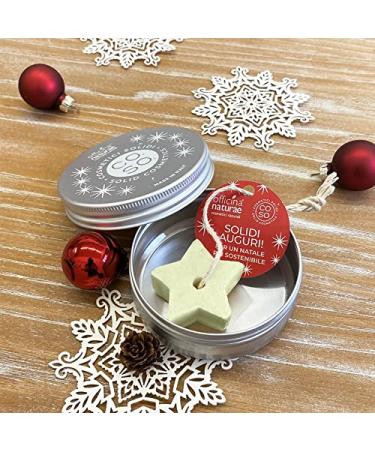 Officina Naturae CO.SO. Christmas Gift Idea Stars Plastic Free 1 Pot of CO.SO. Aluminium Door and 1 Solid Velvety Bagnoschiuma 25 g Star Shape