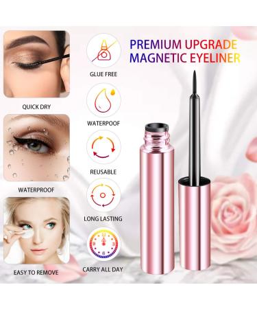 VESHELY Magnetic Eyelashes with Eyeliner Kit - 3 Pairs Natural Look False Lashes Set with Waterproof Magnetic Liner - 3D Short and Long Eyelashes - Glue-Free Application - Buy Online on GoSupps.com