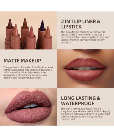  SONGVISON Matte lipstick for women nude lip liner waterproof and smudge-proof lip gloss long-lasting non-sticky highly pigmented lipstick - Buy Online on GoSupps.com