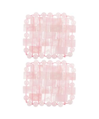 Healifty 1 Pair Natural Jade Mask Patch Rose Quartz Eye Mask Relieves Eye Fatigue Ice Massage Tool (Rose Quartz Square Patch) Quartz Eye Curtain Eye Mask Eye Masks Ice Eye Mask