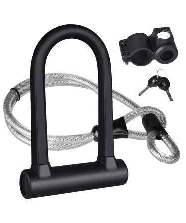 KASTEWILL Bike U Lock Heavy Duty Anti Theft, Secure Combination Bike U Lock with 16mm Shackle, 4ft Length Security Cable,U Bolt Bike Lock for E-Bike,Mountain Bike,Road Bike(Small)