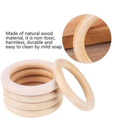 Garosa Wood Teething Rings - Set of 10 | Baby Teether Bracelet DIY Craft | Teething Relief Accessories for Infants | Wooden Pendant Connector - Buy Online on GoSupps.com