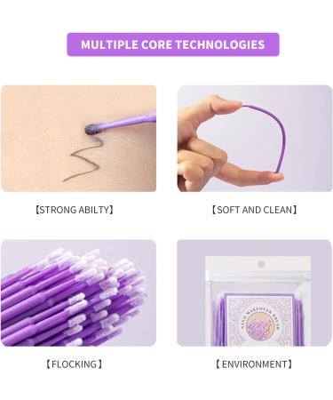 300 Pcs Disposable Microswabs for Eyelash Extensions - Pink/Purple/Blue Micro Brushes - Buy Online on GoSupps.com