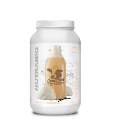 NutraBio Grass Fed Whey Isolate Protein Powder - 25G of Protein Per Scoop - Sugar Free Natural Lean Muscle Protein Supplement - Vanilla Bean- 2 Pounds 29 Servings.