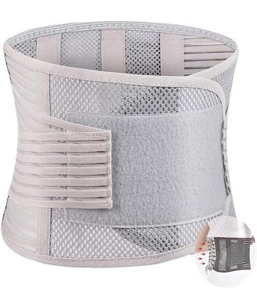 Breathable network back belts comfortable waist lumbar spine lower back for sciatica herniated disc scoliosis pain relief in the lower women XL black (color: gray s gray