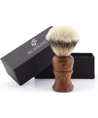 JAG Sustainable Shaving Razor Set - 4-Part Wood Set with Silberspitz Brush Double Edge Blades Stand & Leather Bag - Eco-Friendly Grooming - Buy Online on GoSupps.com