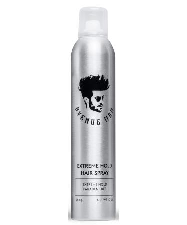 Extreme Hold Hair Spray For Men - by Avenue Man Hair Products - Extra Firm Hold Hairspray for All Hair Types, ?ontains Natural Extracts - New and Improved Formula - Paraben-Free Hair Spray - (9.00 oz) Extreme Hold Hair Spr…