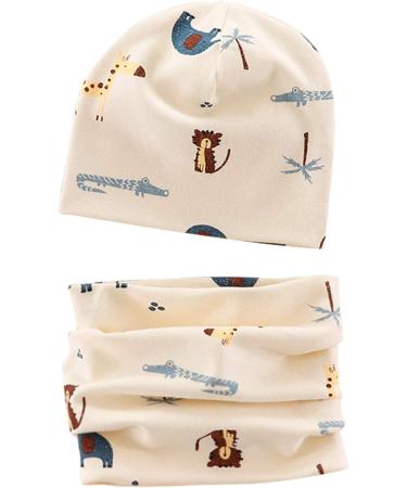 Baby Children's Cotton Hat Scarf Set | Beanie + Tube Scarf Combo - Color#5 | S (0-6 Months) | Autumn Winter Soft Cotton - Buy Online on GoSupps.com