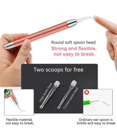 SSWERWEQ Ear wax removal tool Ear Cleaning LED Light Ear Cleaner Spoon Earpick Ears Cleaning Tool with Magnifier Two Spoons Ear Care Tool Ear Wax Removal - Buy Online on GoSupps.com