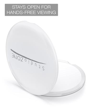 White 10X Magnifying Compact Mirror for Purses - Perfect Travel Makeup Mirror Gift for Women - 2-Sided 4 Inch Dia - Buy Online on GoSupps.com