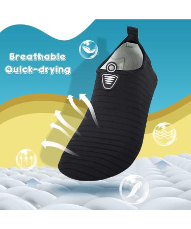 Pthtechus Children Aqua Shoes - Boys & Girls Quick-Dry Beach Swimming Shoes Non-Slip Water Shoes for Indoor Surfing & Boating - Size 28/29 EU Black - Buy Online on GoSupps.com