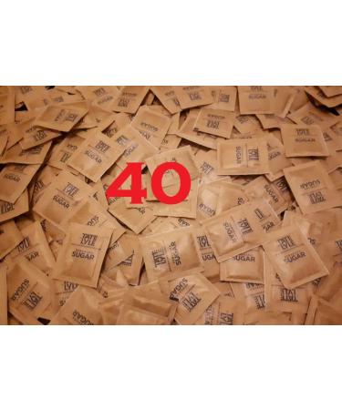 Brown Demerara Cane Sugar Sachets - 40 Individually Wrapped Pure Granulated Pack - 40 Count - Buy Online on GoSupps.com
