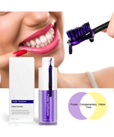 2023 New Purple Toothpaste for Teeth Whitening | Yellow Stain Removal | Teeth Whitening Kit 30ml - Buy Online on GoSupps.com