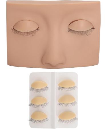 Eyelash Manikin Head Wide Application Eyelash Manikin Head Half Head Design Portable Washable with 3 Pairs Replacement Eyes for Home (Skin Color) - Buy Online on GoSupps.com