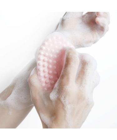 Silicone Body Scrubber & Bath Brush for Gentle Exfoliation - Pink - Buy Online on GoSupps.com