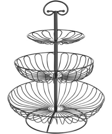Fruit Basket Bowl 3 Layers Wire Basket Stand Kitchen Countertop Organizer Fruit Vegetable Bowl Fruit Basket Fruit Bowls (Color : Black) - Buy Online on GoSupps.com