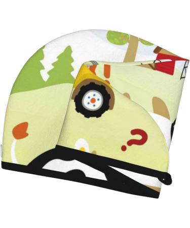 Buy Farmfield Cute Animals Microfiber Hair Towel - Soft Super Absorbent Coral Velvet Wrap for Women | Quick Dry for Long Curly Thick Hair - International Shipping Available - Buy Online on GoSupps.com